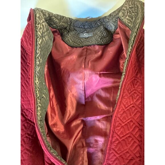 Gallery New York Women’s Jacket Size Medium Maroon/Red Classic Preppy Quilted - Picture 7 of 10